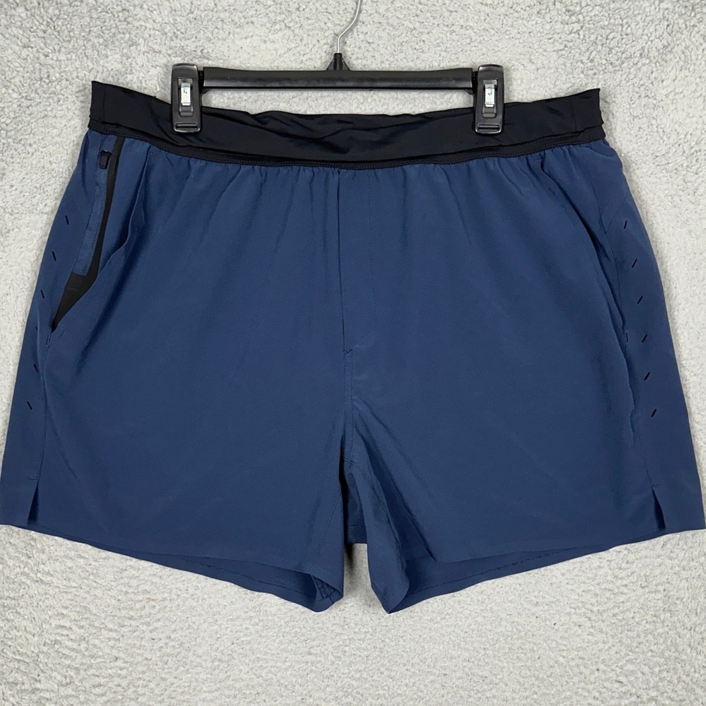 Ten Thousand Shorts Mens 2XL The Interval Short Navy Blue Athletic Stretch EUC